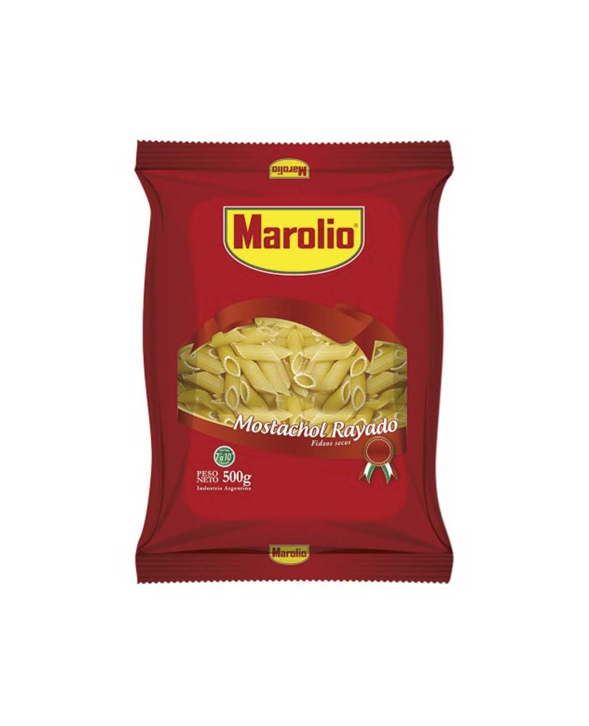 Fideos Marolio Mostachol Rayado x 500 Gr